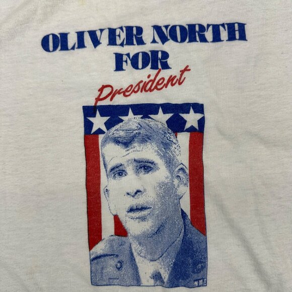 Vintage White House Oliver North For President T Shirt XL 80s USA Single Stitch - Picture 12 of 12